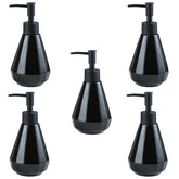 Kuber Industries Liquid Soap Dispenser | Handwash Soap Dispenser | Soap Dispenser for Wash Basin | Shampoo Dispenser Bottle | Bathroom Dispenser Bottle | Pack of 5 | ZX060BK |250 ml | Black